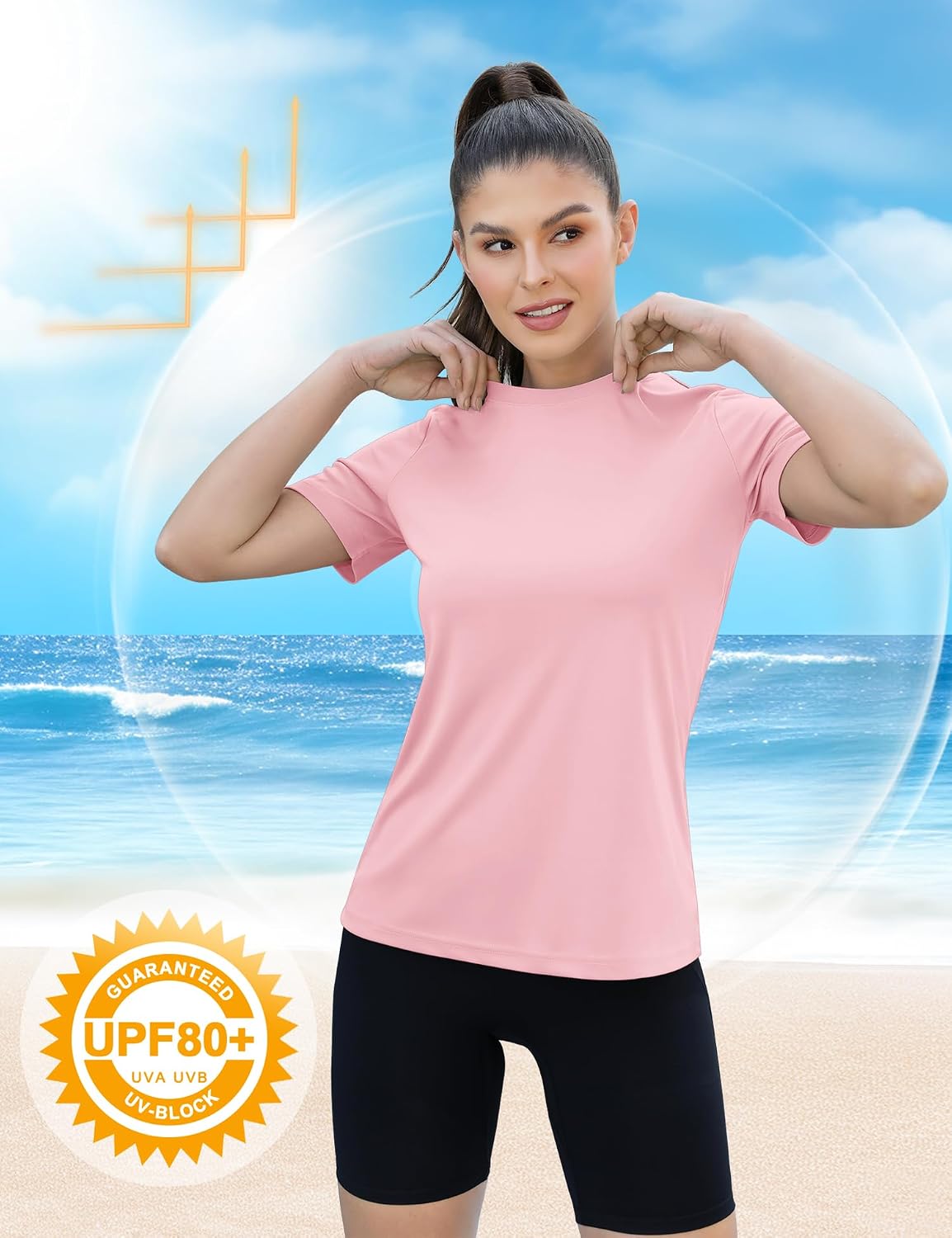 Thumbnail 4 de Rapbin Sportshirt Damen Kurzarm UPF 50+