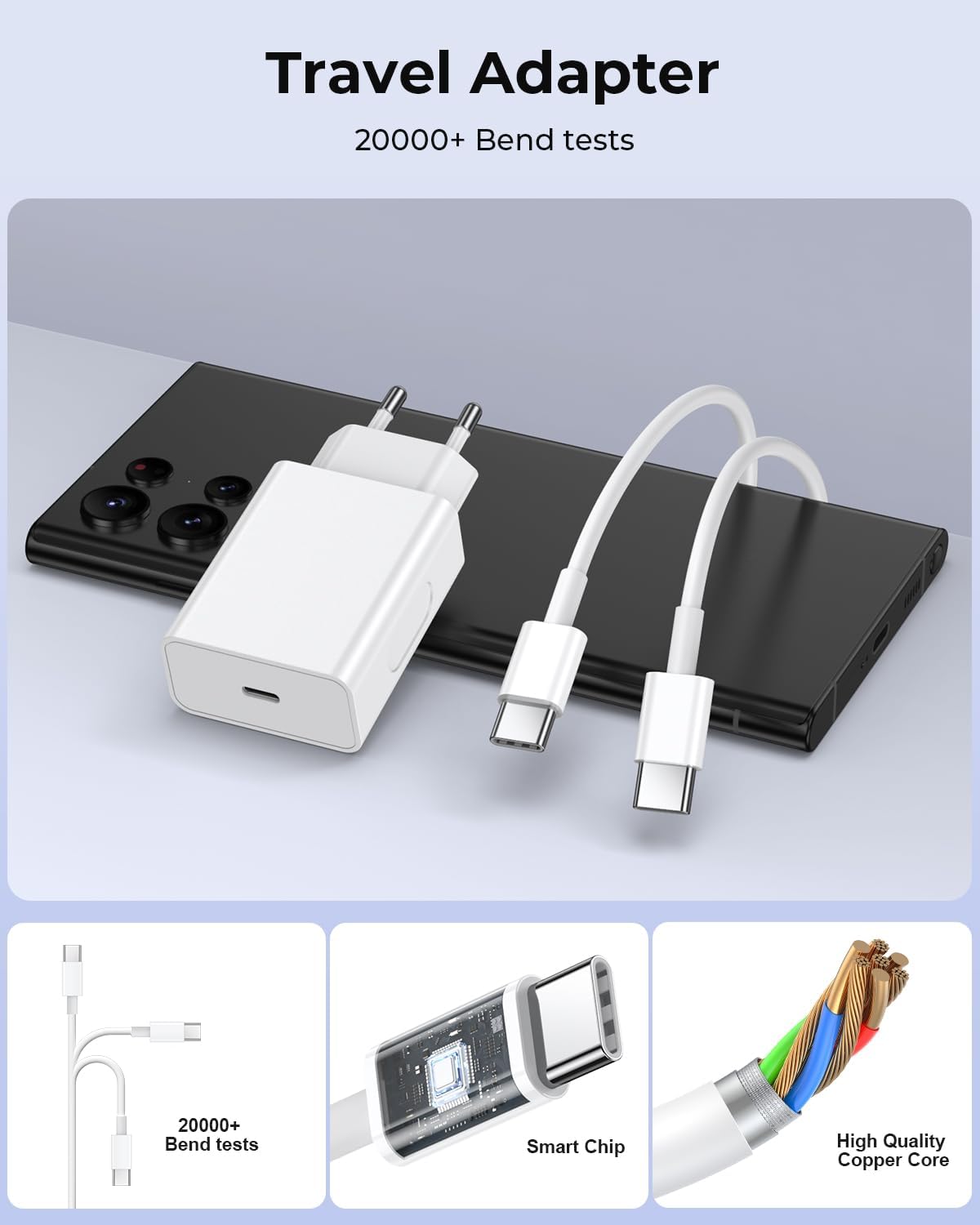 Thumbnail 5 de 45W Schnellladegerät USB‑C Komplett‑Set für Samsung Galaxy