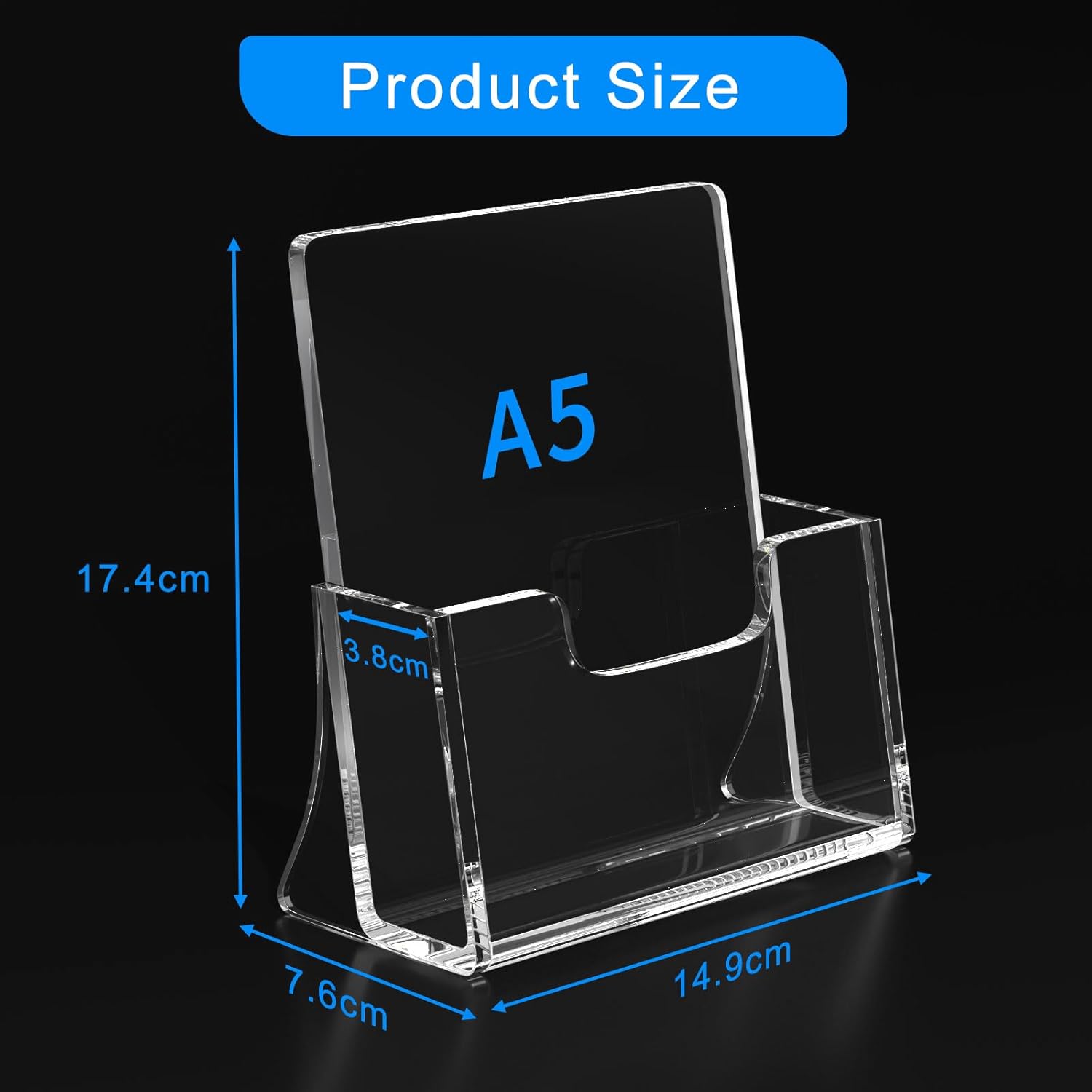 Thumbnail 2 de AITEE A5 Clear Leaflet Holder – 2 Pack, Acrylic Freestanding Brochure Dispenser