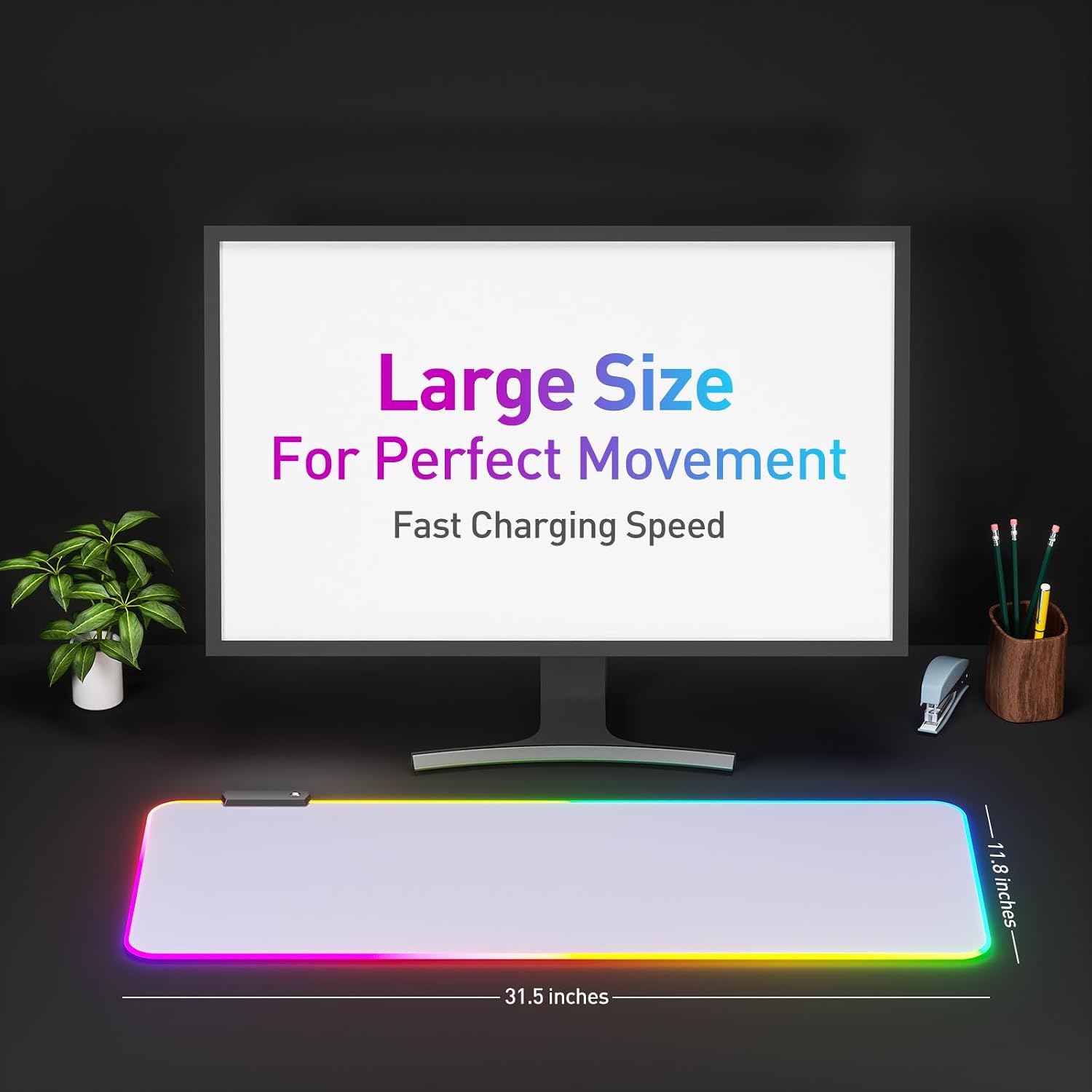 Detalle 2 de DR CATCH GE2-12W RGB Mouse Pad, 14 Lighting Modes, Waterproof Surface
