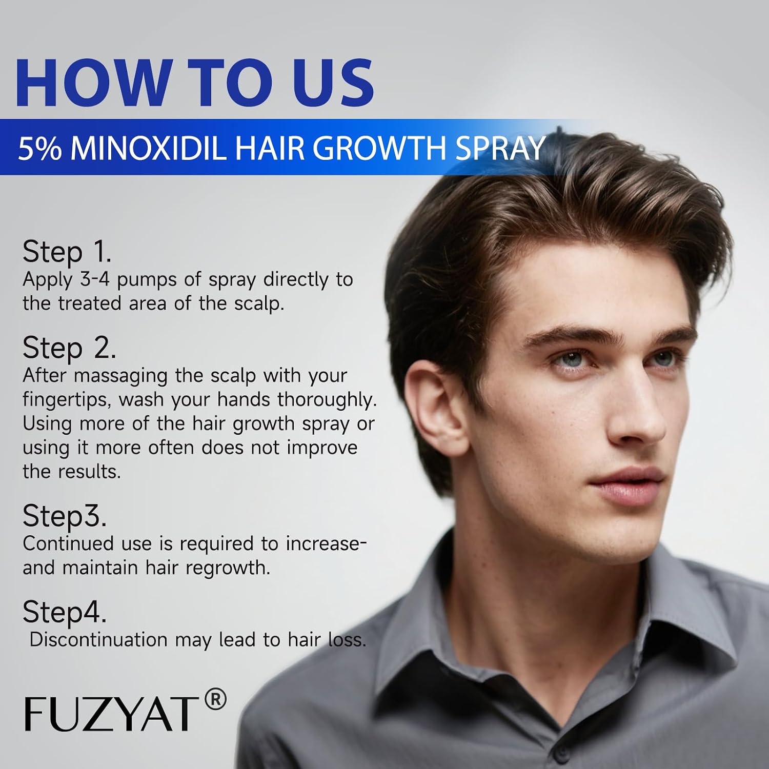 Thumbnail 4 de 5% Minoxidil Hair Growth Spray (Men & Women) with Biotin, 60ml