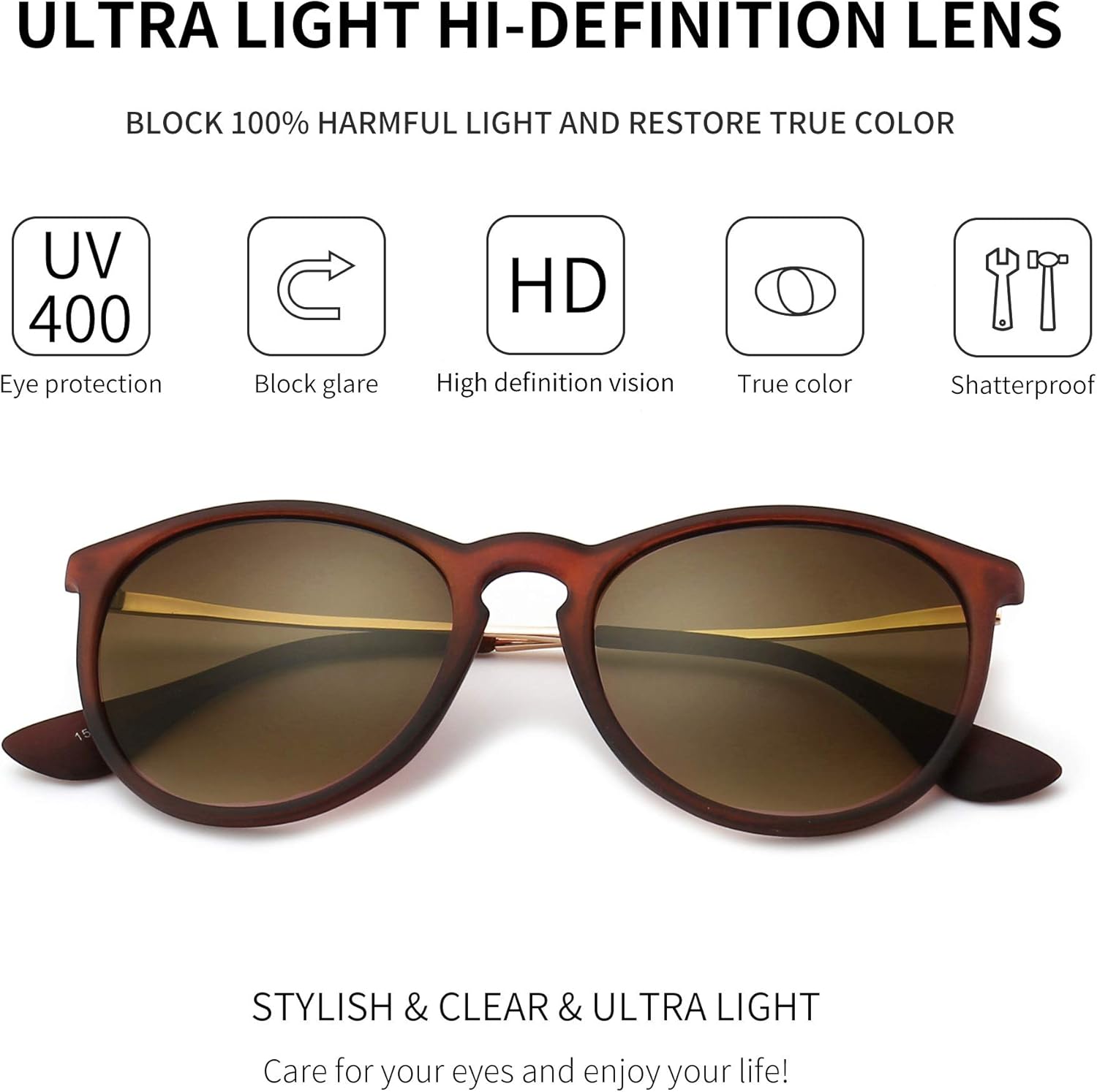 Thumbnail 1 de SUNGAIT Vintage Runde Damen Sonnenbrille 55 mm