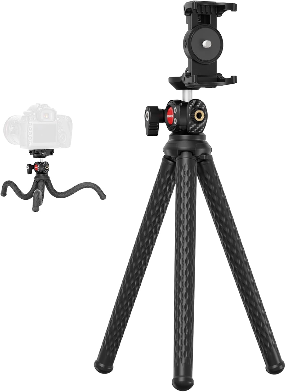 Thumbnail 6 de NEEWER Flexibles Handy Stativ (Mini-Tischstativ) mit verstecktem Telefonhalter und Action‑Kamera-Adapter – TP34