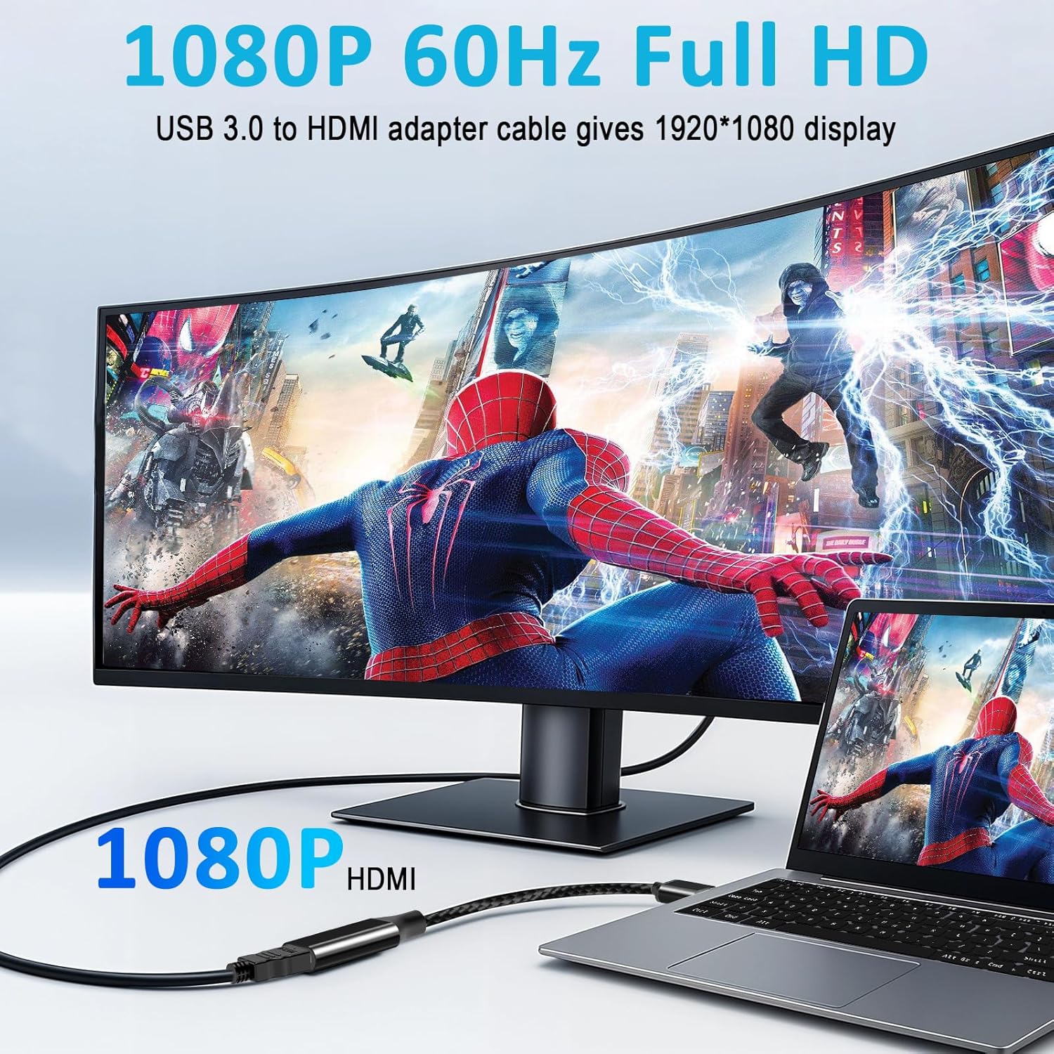 Thumbnail 2 de Herfair USB to HD Adapter for Monitor — USB 3.0/2.0 to 1080p HDMI Output
