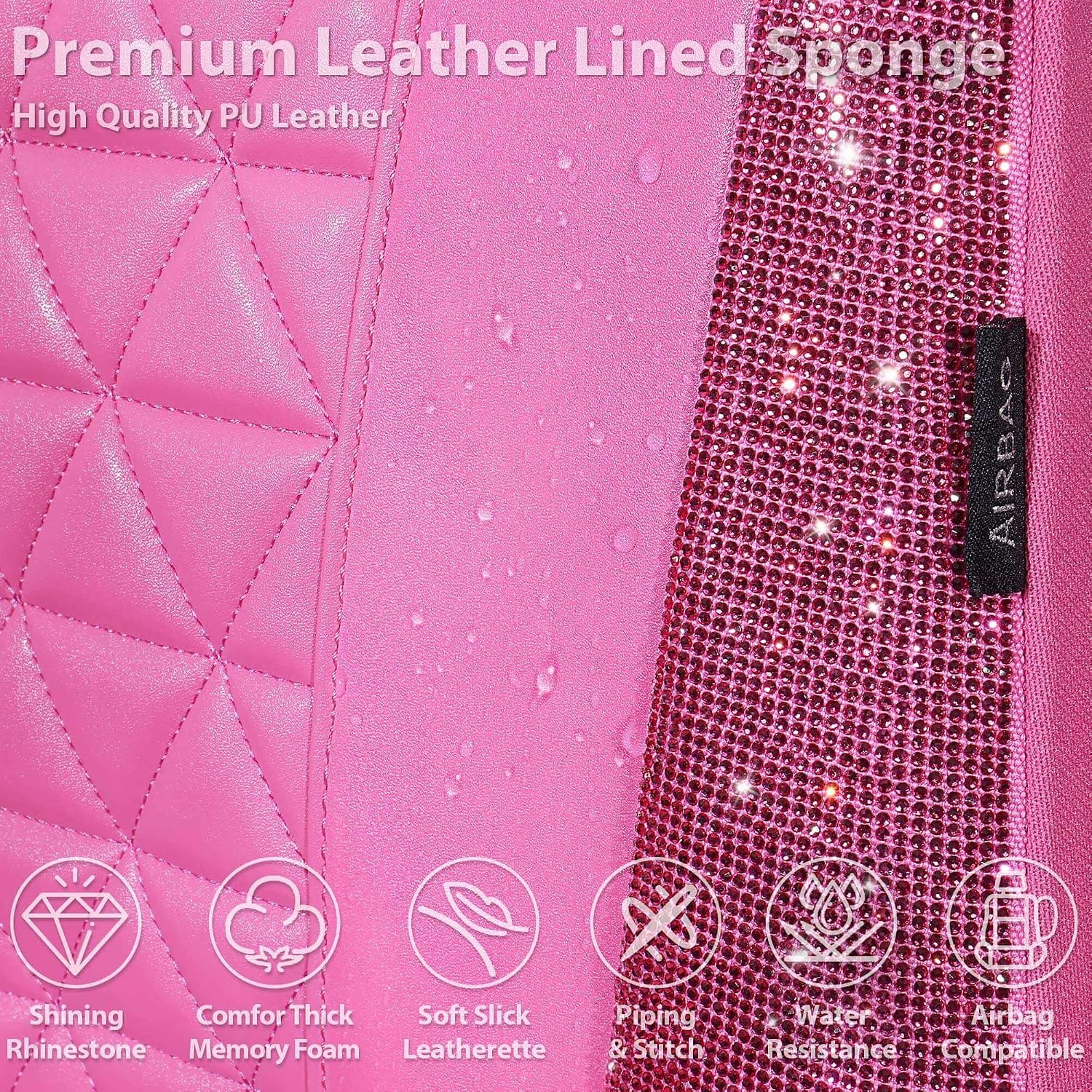 Detalle 2 de CAR PASS Hot Pink Bling Seat Covers