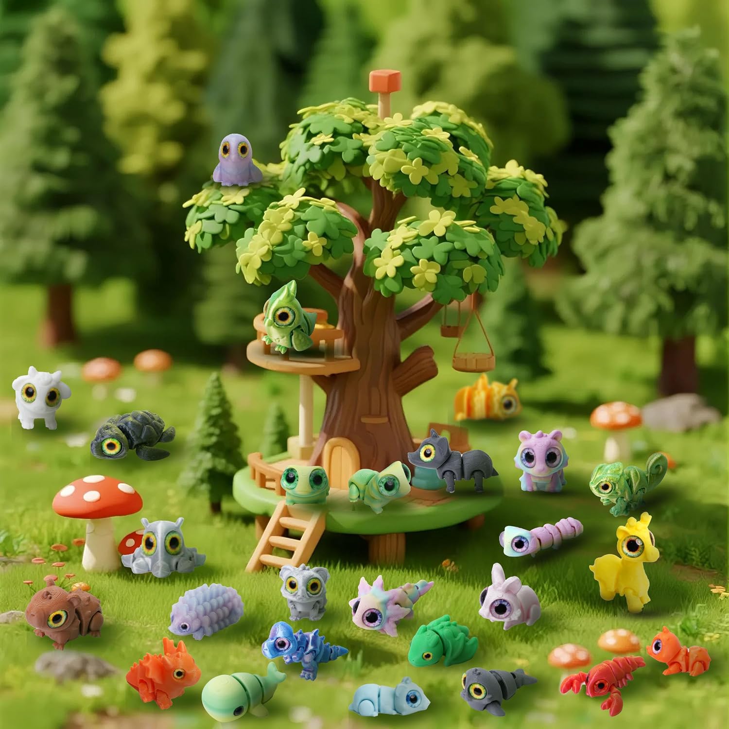 Detalle 2 de Laehovr 3D-Printed Animal Set, 25 Pieces