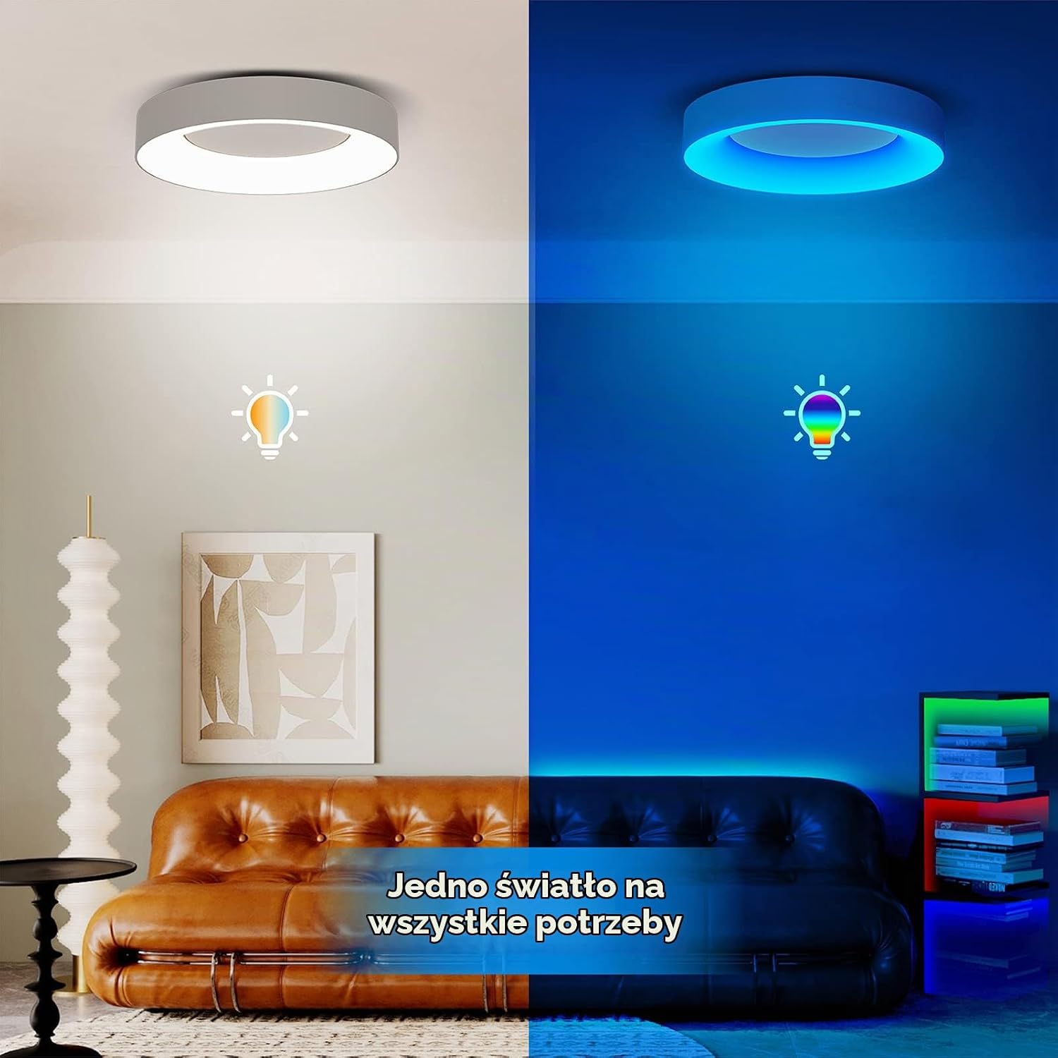 Detalle 1 de Matane 023 lampa sufitowa LED RGB 24 W, ściemniana, z pilotem, 28 cm