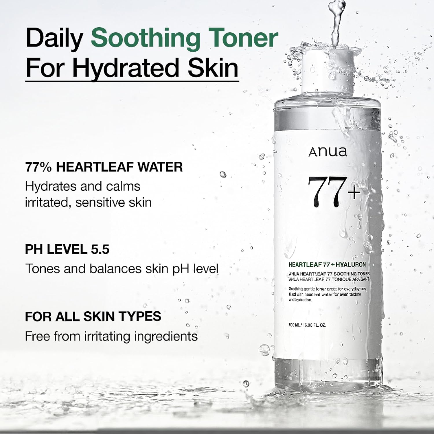 Detalle 2 de Anua Heartleaf 77 Soothing Toner pH 5.5 250ml