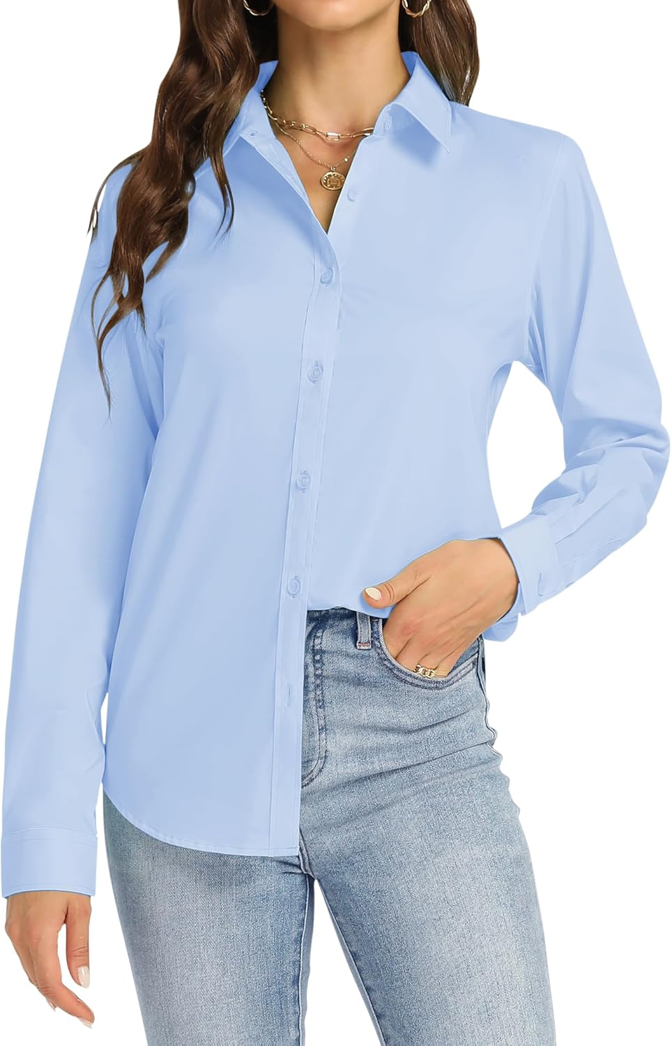 Detalle de J.VER Bluse Damen Oversize aus 95% Baumwolle
