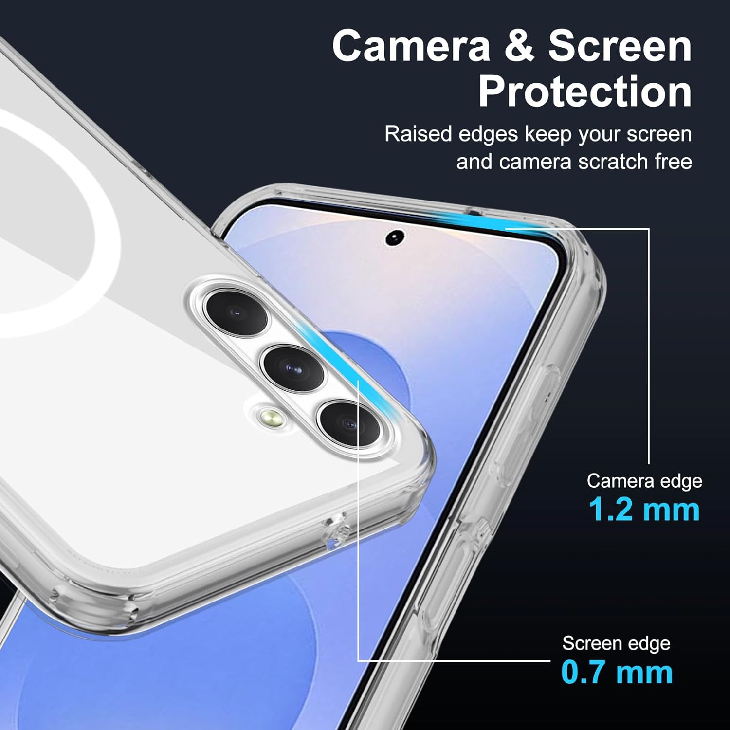 Thumbnail 5 de XTCASE Coque magnétique transparente pour Samsung Galaxy S25 FE 5G — Anti-jaunissement, TPU/PC avec MagSafe
