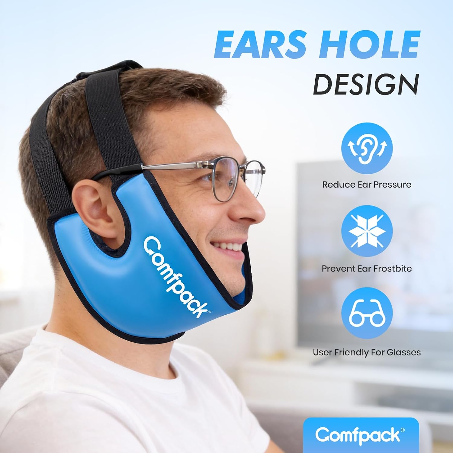 Detalle de Comfpack Jaw Ice Pack Wrap, 34 × 13 cm