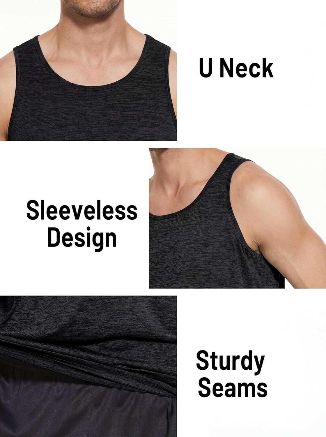 Detalle 2 de MAGCOMSEN Herren Tank Tops – Leichtes, schnelltrocknendes Achselshirt für Laufen & Training