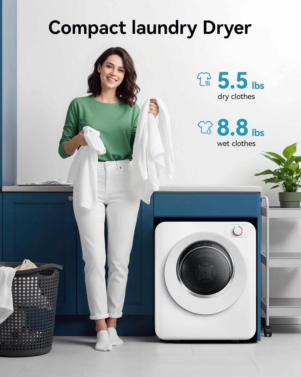 Thumbnail 6 de EUHOMY CD009 Portable Clothes Dryer, 1.5 Cu. Ft., 850W, 5 Modes