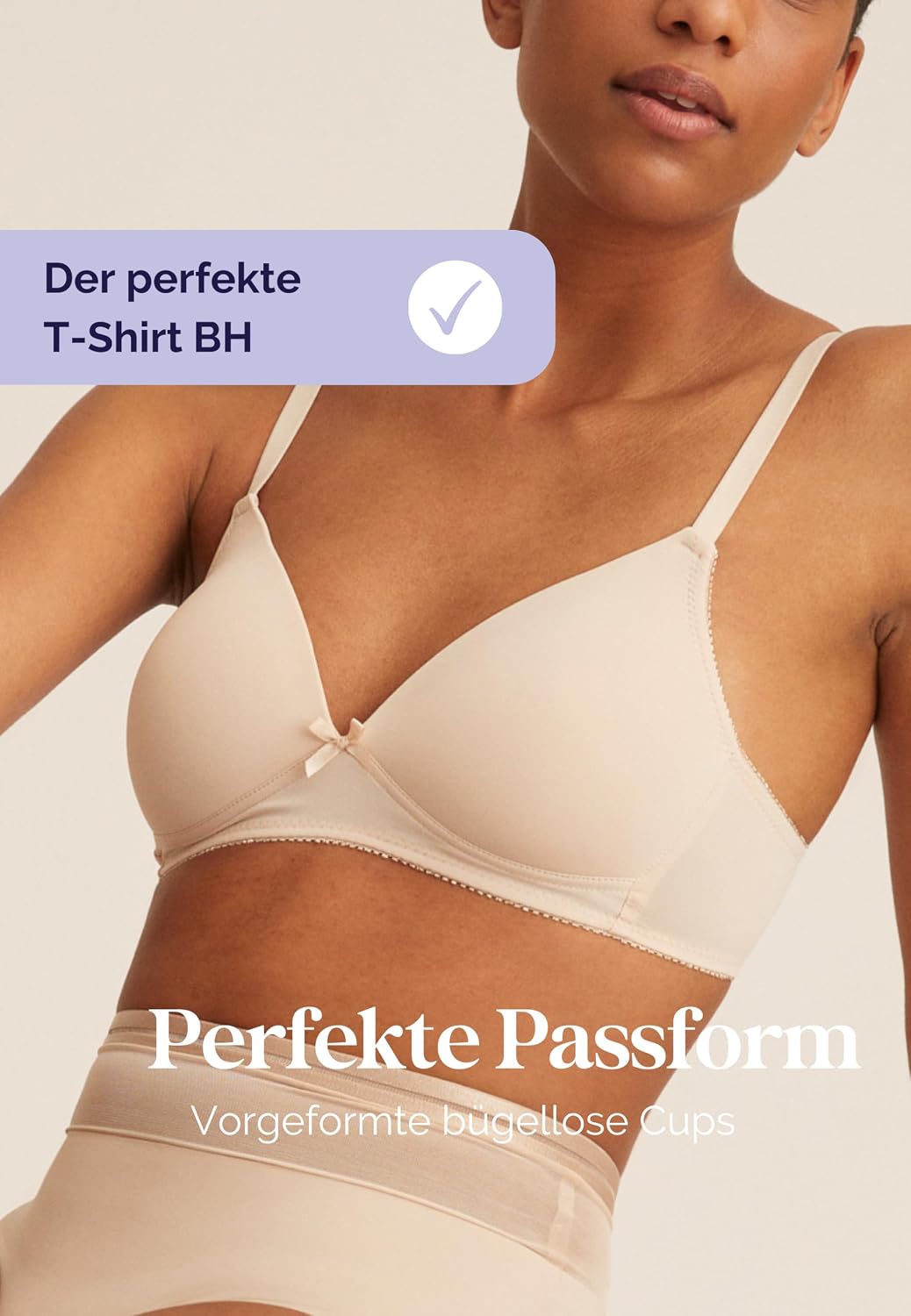 Detalle de Naturana Soft-BH ohne Bügel mit Schale – Cup A-D, optimaler Sitz und Halt