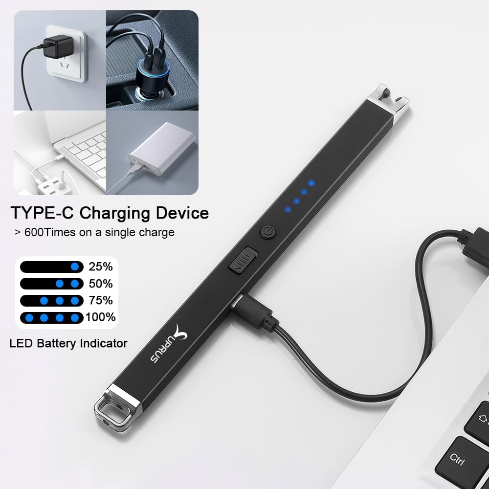 Detalle 2 de SUPRUS SDE-XH708-B – zapalniczka łukowa USB z blokadą bezpieczeństwa