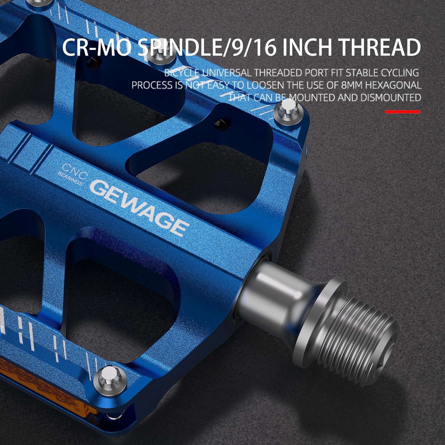 Thumbnail 4 de GEWAGE pedali pieghevoli 9/16 in alluminio CNC con antiscivolo