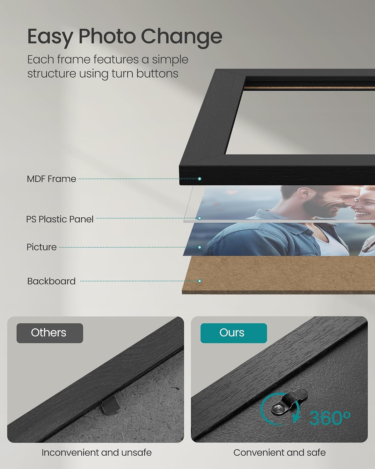 Thumbnail 4 de SONGMICS Set of 10 Picture Frames