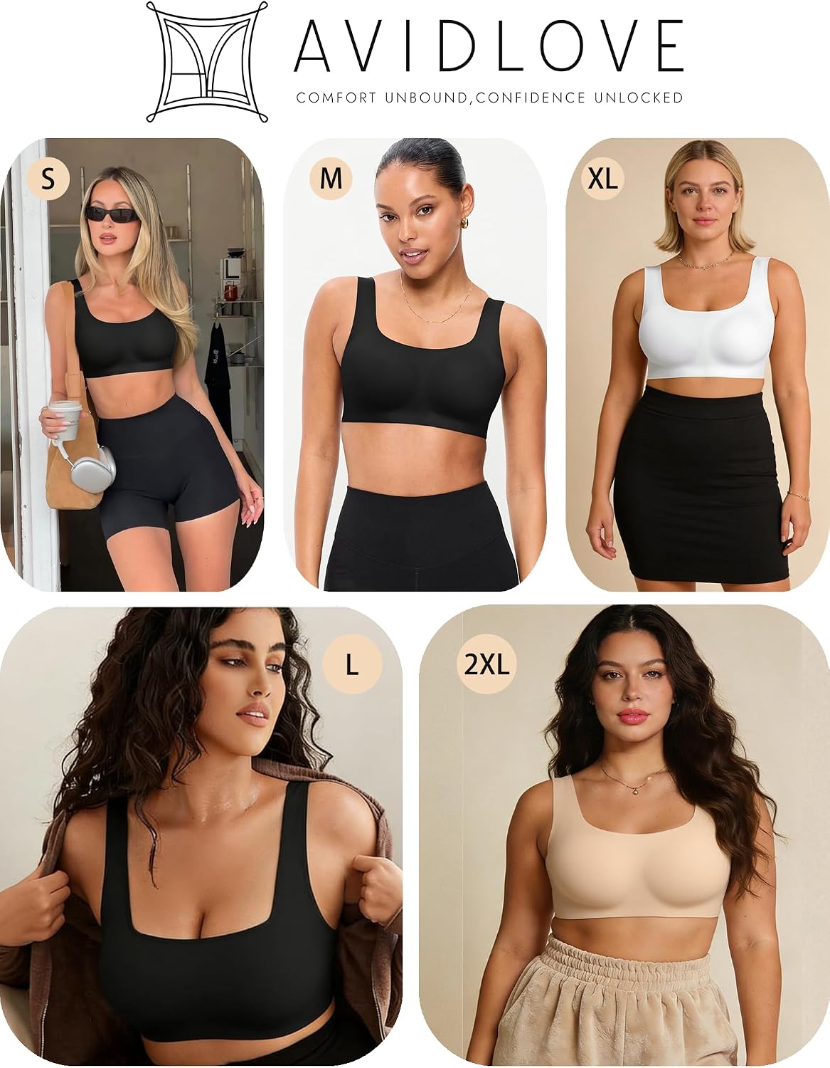 Detalle de Avidlove Women's Comfy Pullover Wireless Bra, Seamless with Wide Straps