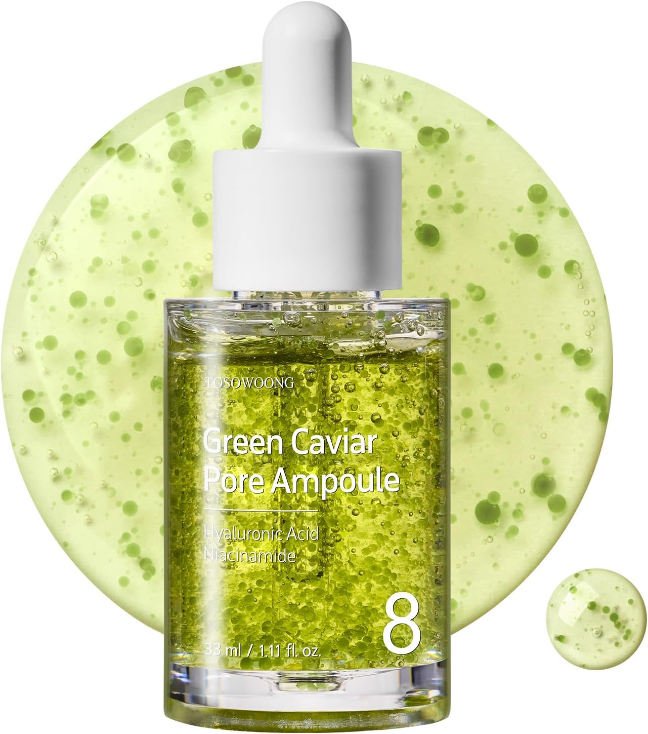 Detalle de TOSOWOONG Siero ai Caviali Verdi per i Pori con 2.500ppm di Caviale Verde, niacinamide e minimizzatore dei pori (33 ml)
