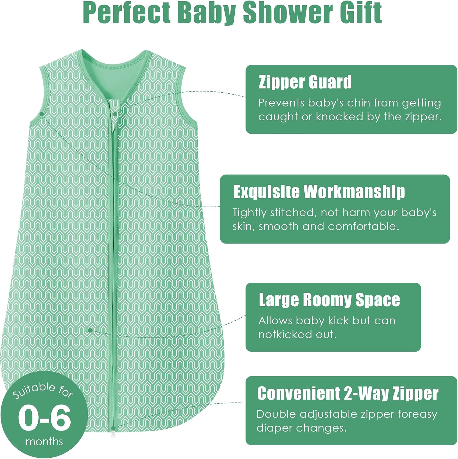 Detalle de SWEET DOLPHIN Baby Sleep Sack, 100% Cotton