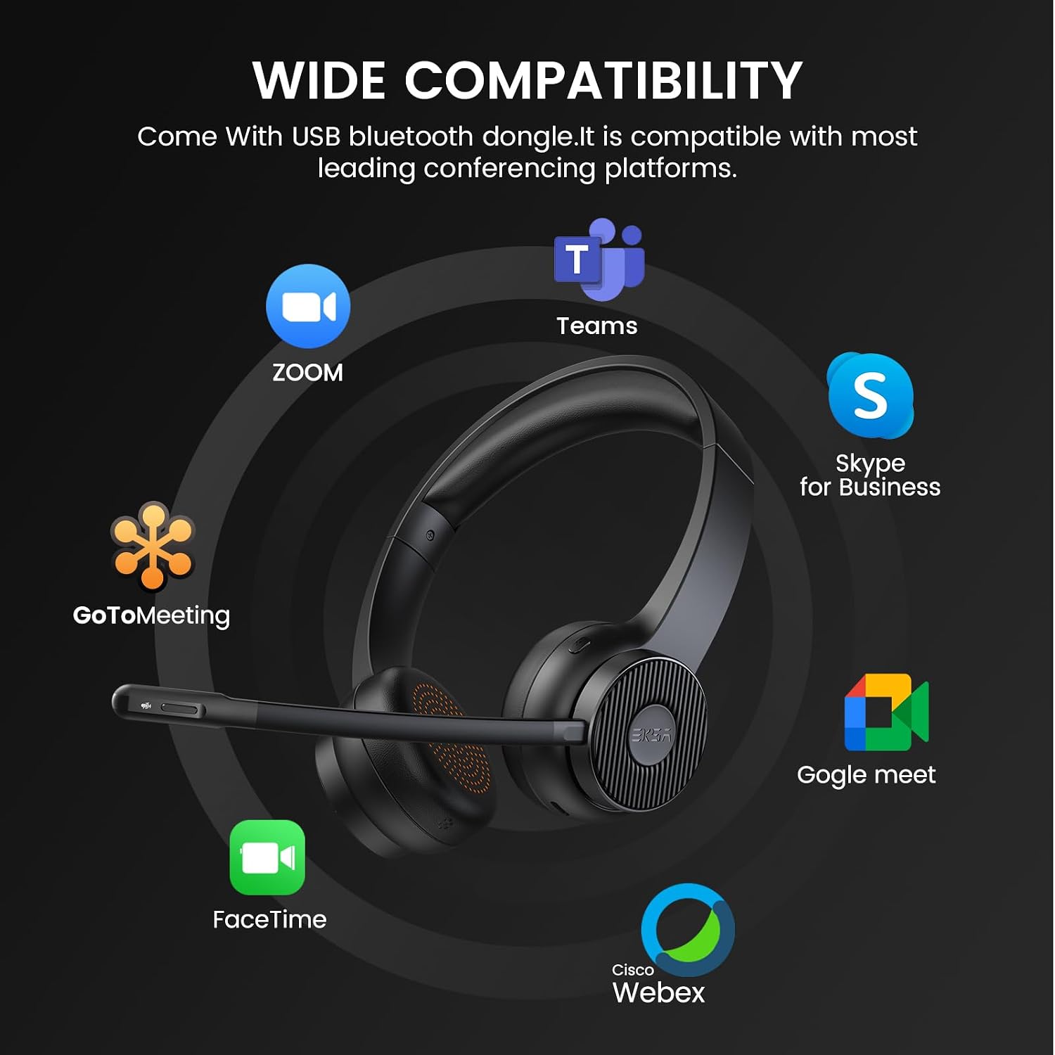 Thumbnail 5 de EKSA H16 Bluetooth Headset V5.2 55h