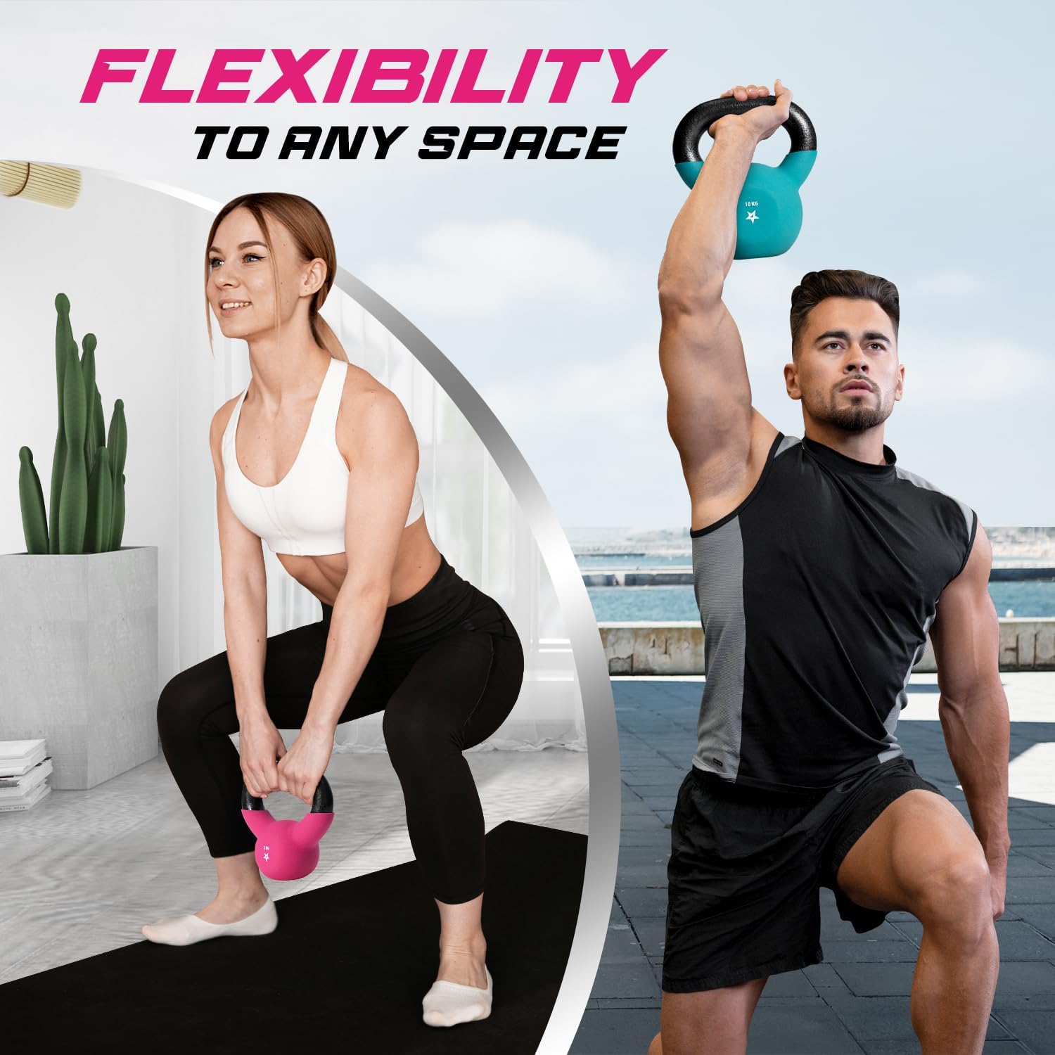 Thumbnail 4 de Yes4All Kettlebell 2–20 kg mit Neoprenüberzug – Mehrfarbig, Gusseisen