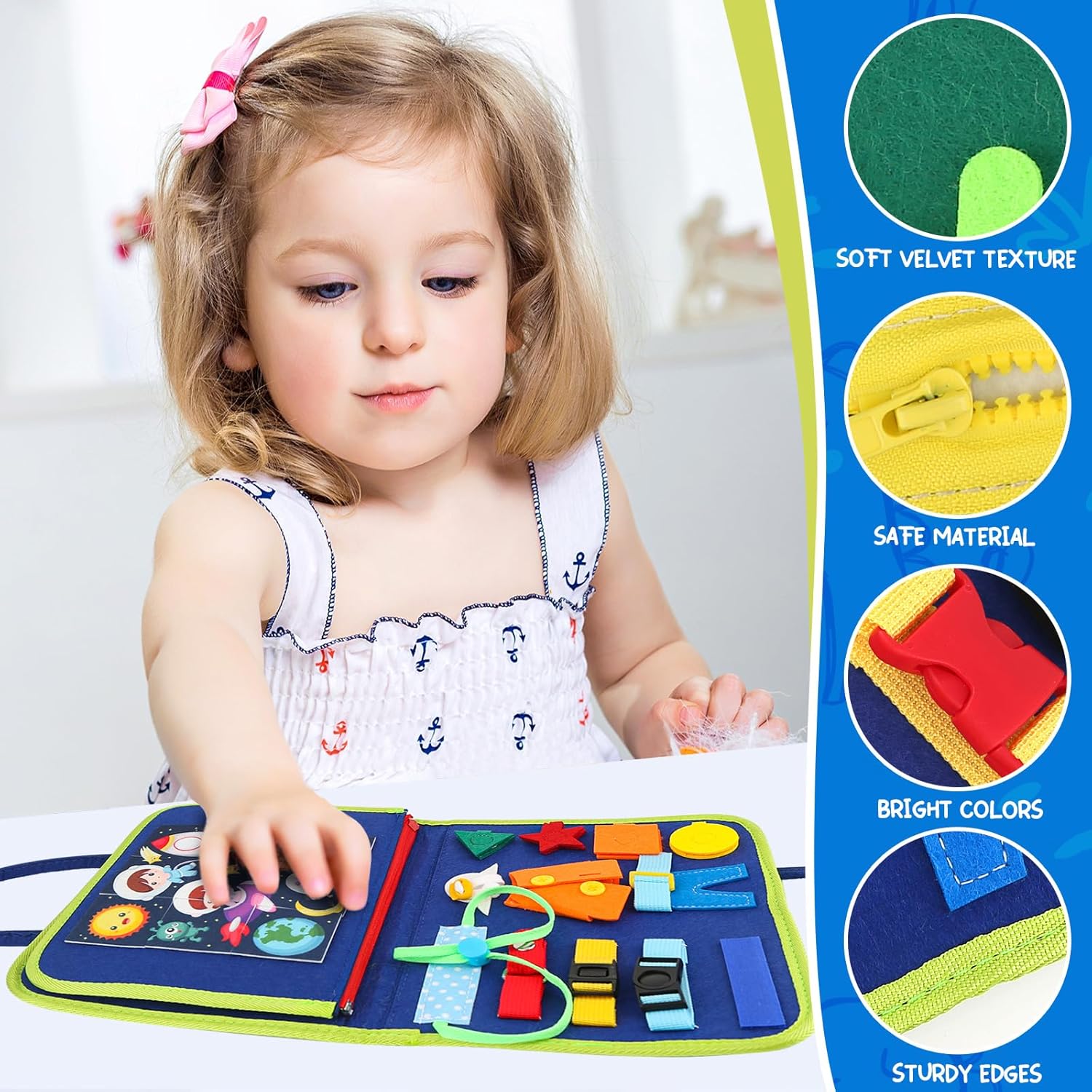 Thumbnail 4 de EPIMA Toddler Busy Board: Montessori Sensory Learning Board for 1-4 Year Olds (Pink)