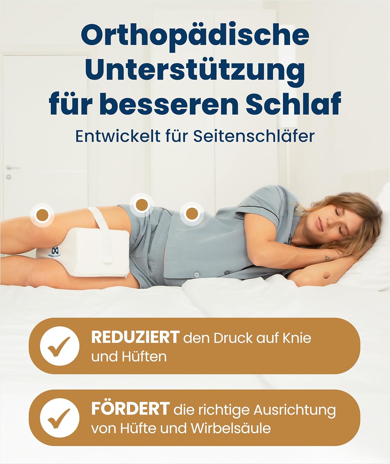 Thumbnail 1 de Everlasting Comfort Memory-Foam Kniekissen für Seitenschläfer – Entlastung bei Ischias, mit abnehmbarem Gurt