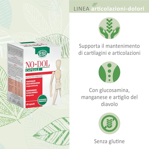 Detalle de No-Dol Capsule ESI 60 Capsule: integratore articulazioni con glucosamina, manganese e Artiglio del Diavolo