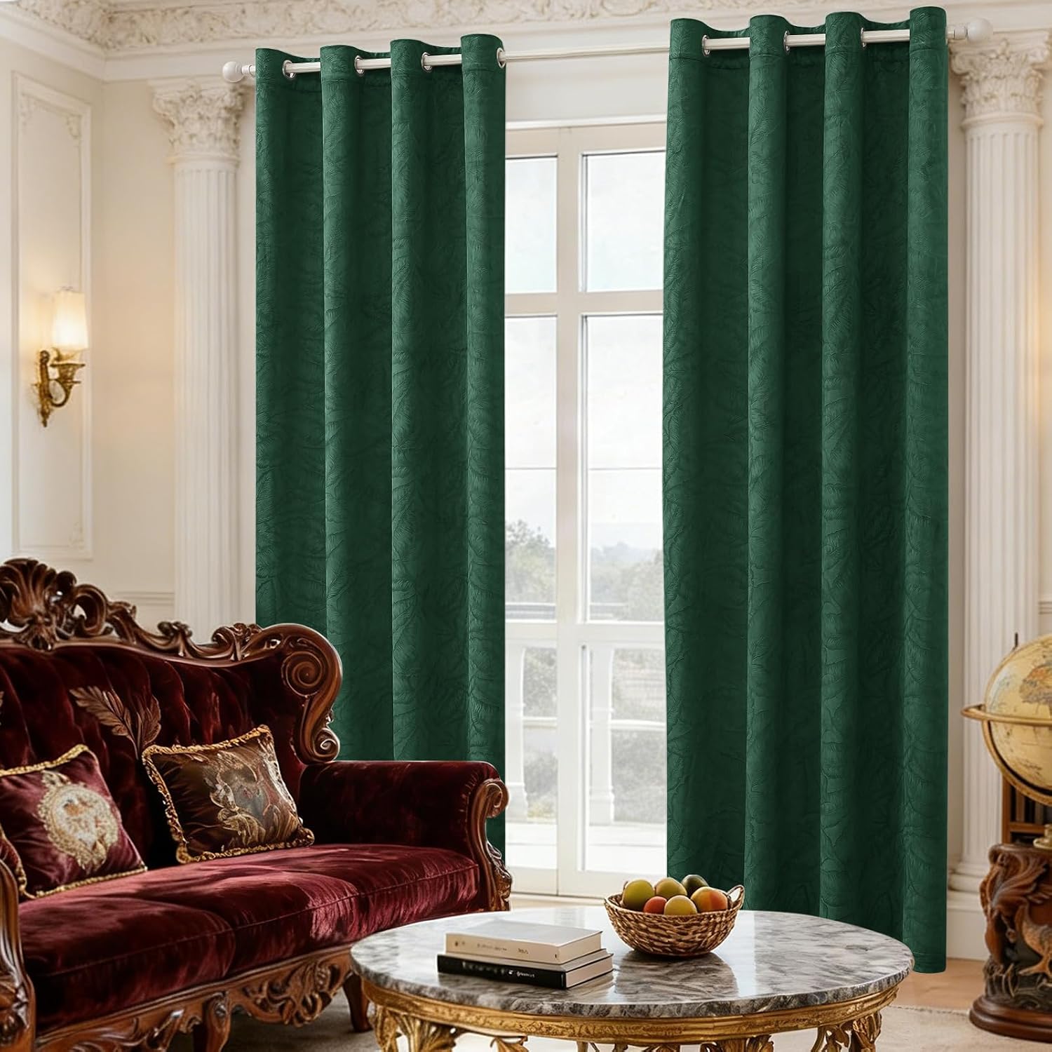 Thumbnail 6 de Ystyle Rideaux Occultant Thermique Velours Lot de 2 – 140x225 cm, Vert Foncé