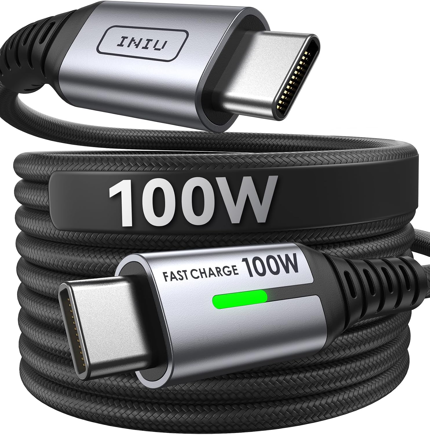 Detalle de INIU DI-D5CC USB-Cケーブル 2m 100W・5A PD対応 ナイロン編み
