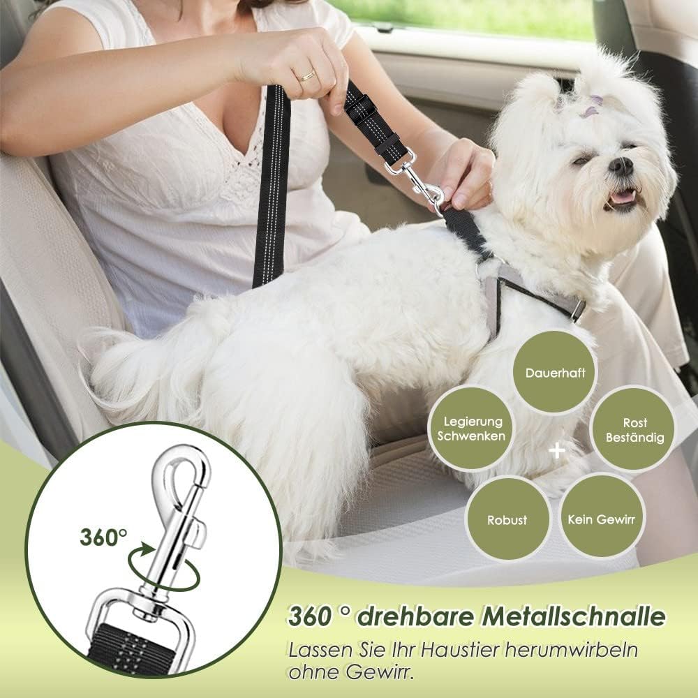 Detalle de SlowTon Hundegeschirr mit Sicherheitsgurt fürs Auto (Schwarz, XXXS) – atmungsaktives Latex-Netzgewebe