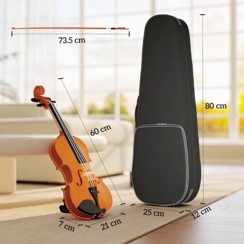 Thumbnail 8 de HOMCOM Violino 4/4 in Legno per Principianti e Adulti con Custodia – Kit completo