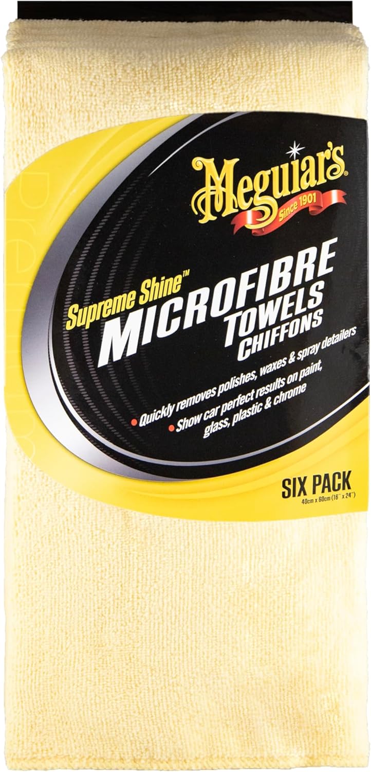 Detalle de Meguiar's Supreme Shine Mikrofasertücher 6er Pack – ultrakuschelige, streifenfreie Poliertücher