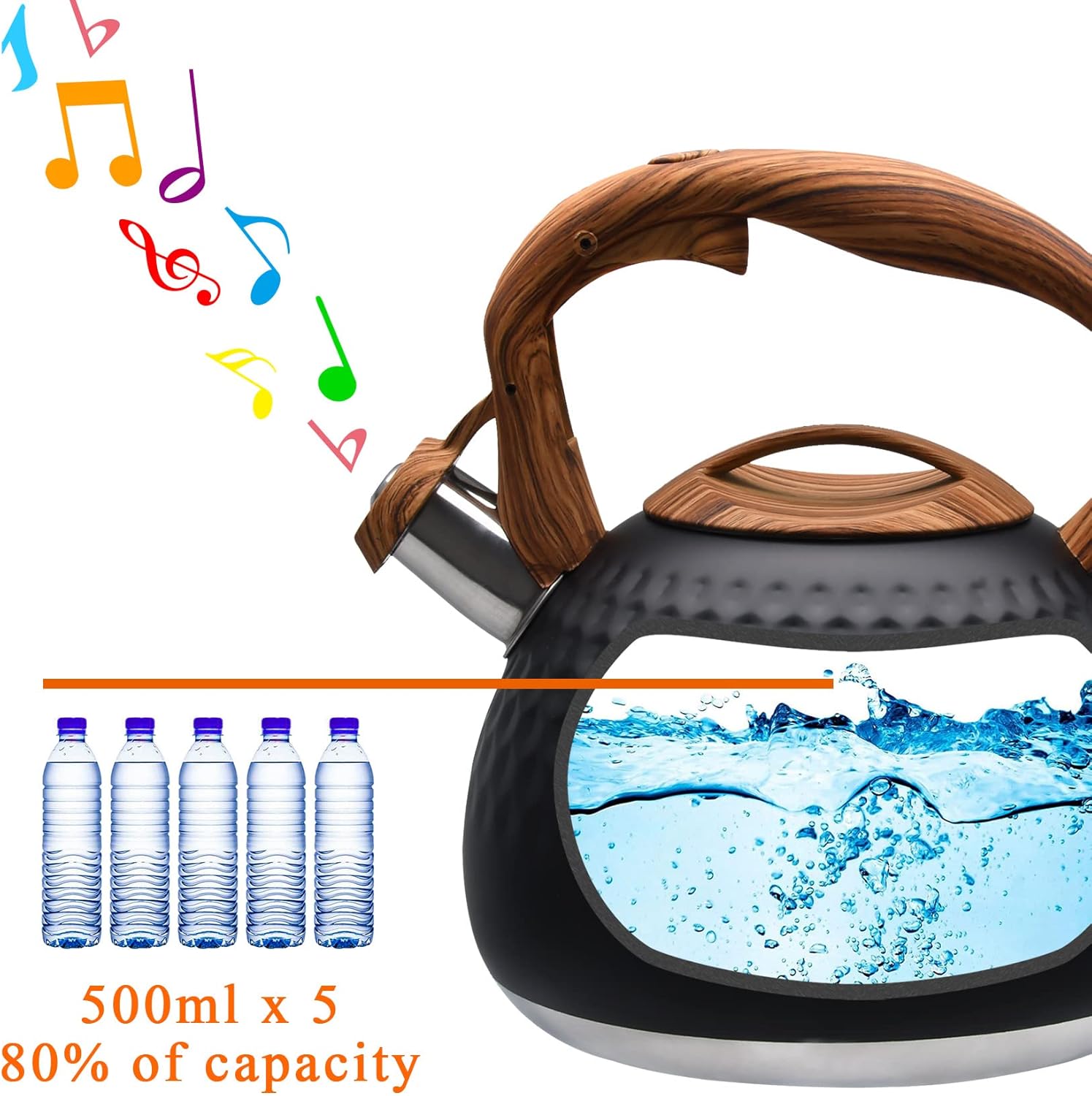 Thumbnail 3 de GGC Tea Kettle 3.1 Quart Whistling Stovetop Kettle