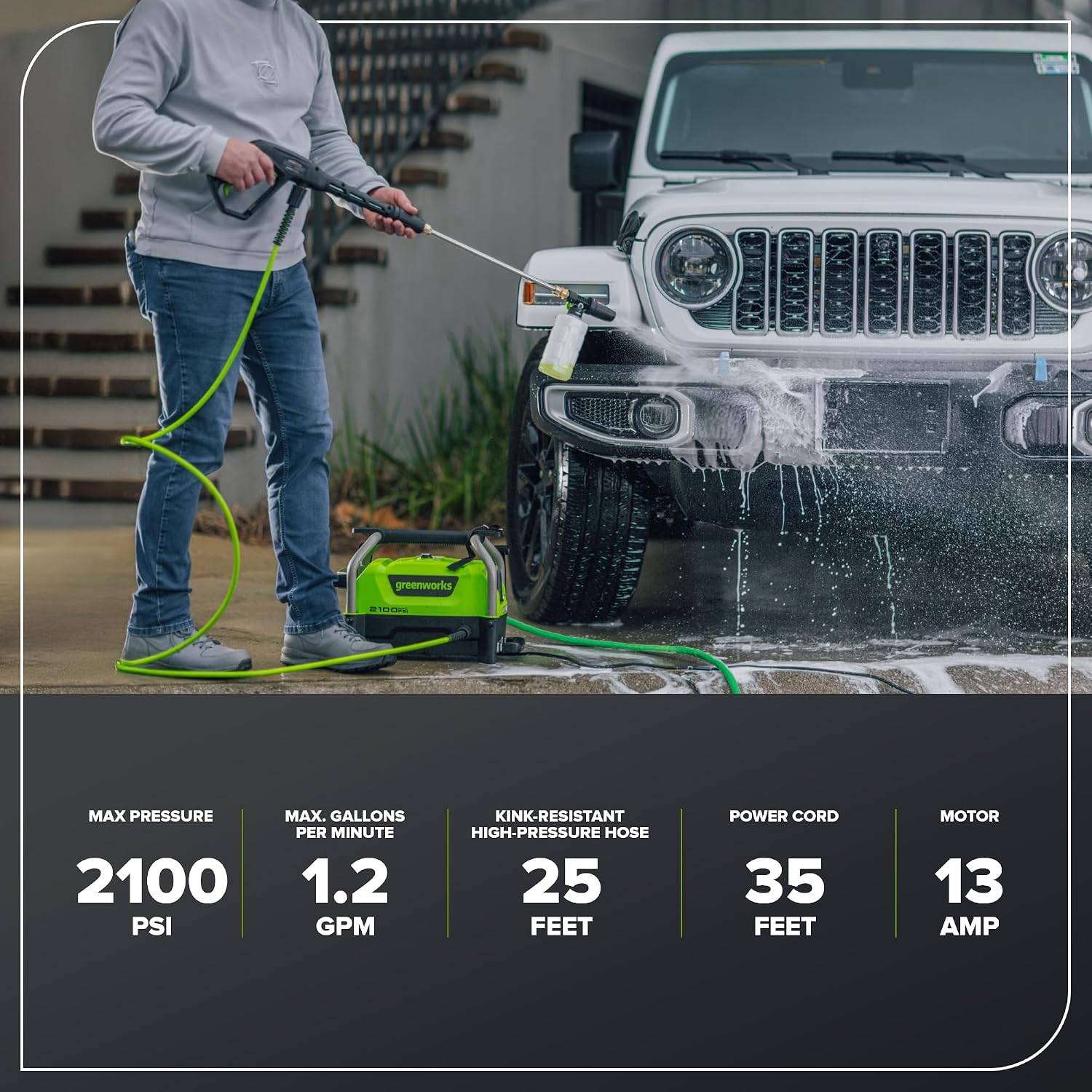 Detalle de Greenworks Electric Pressure Washer 1.2 GPM