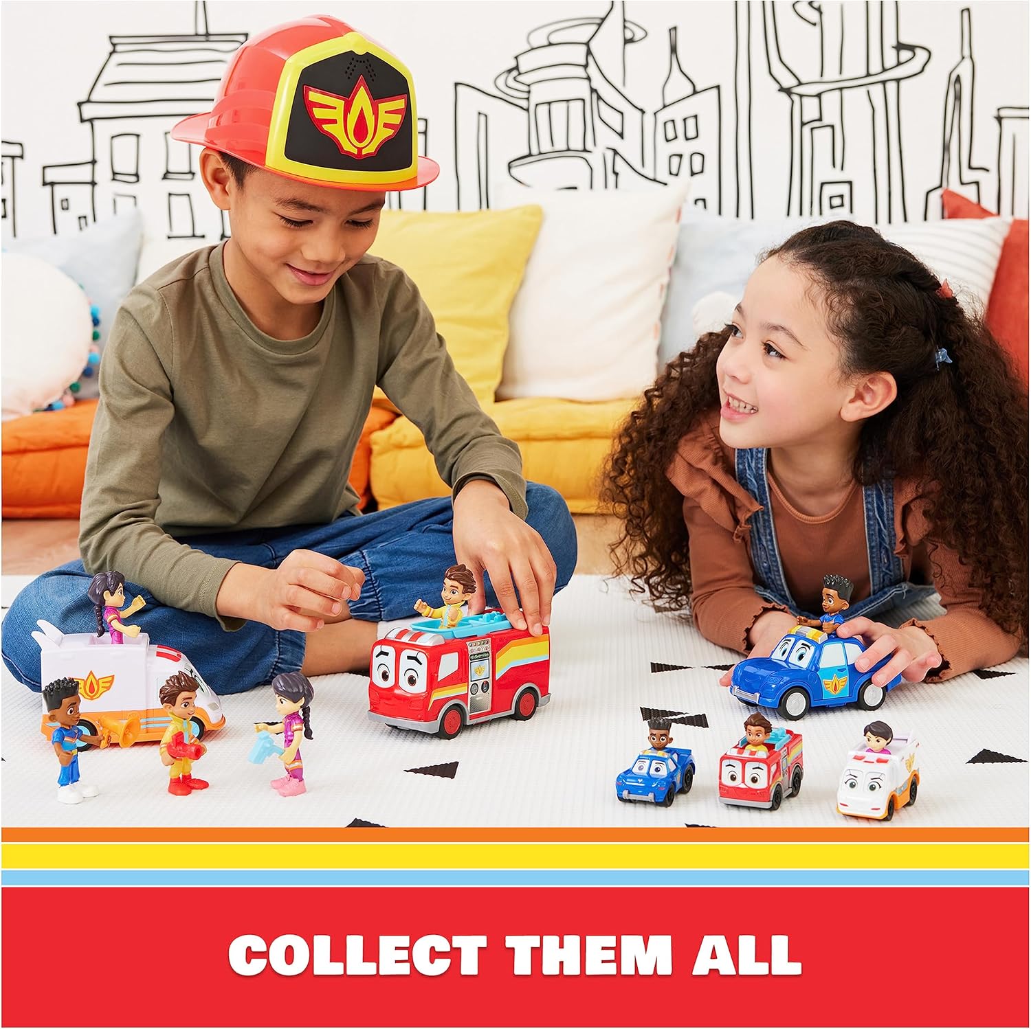 Thumbnail 6 de Disney Junior Firebuds: Jayden and Piston Action Figure & Police Car Toy