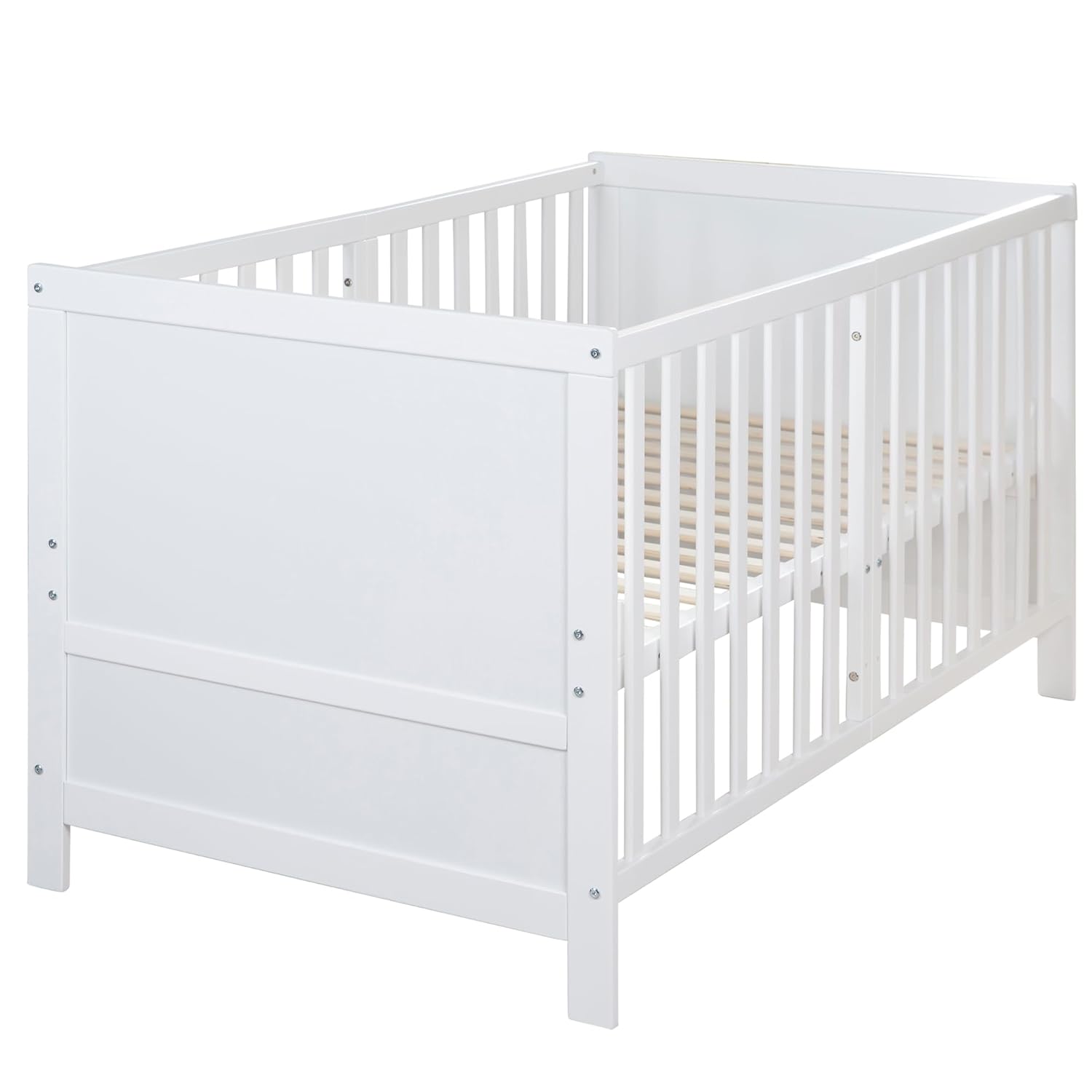 Thumbnail 2 de roba Babybett EASY SLEEP 70 x 140 cm inkl. Umbauecken – Mitwachsendes Gitterbett aus weißem Holz