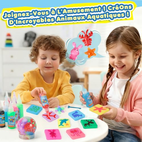 Detalle de URMYWO Magic Water Elf – Kit Créatif Enfant (20 gels + 24 moules) pour animaux marins magiques