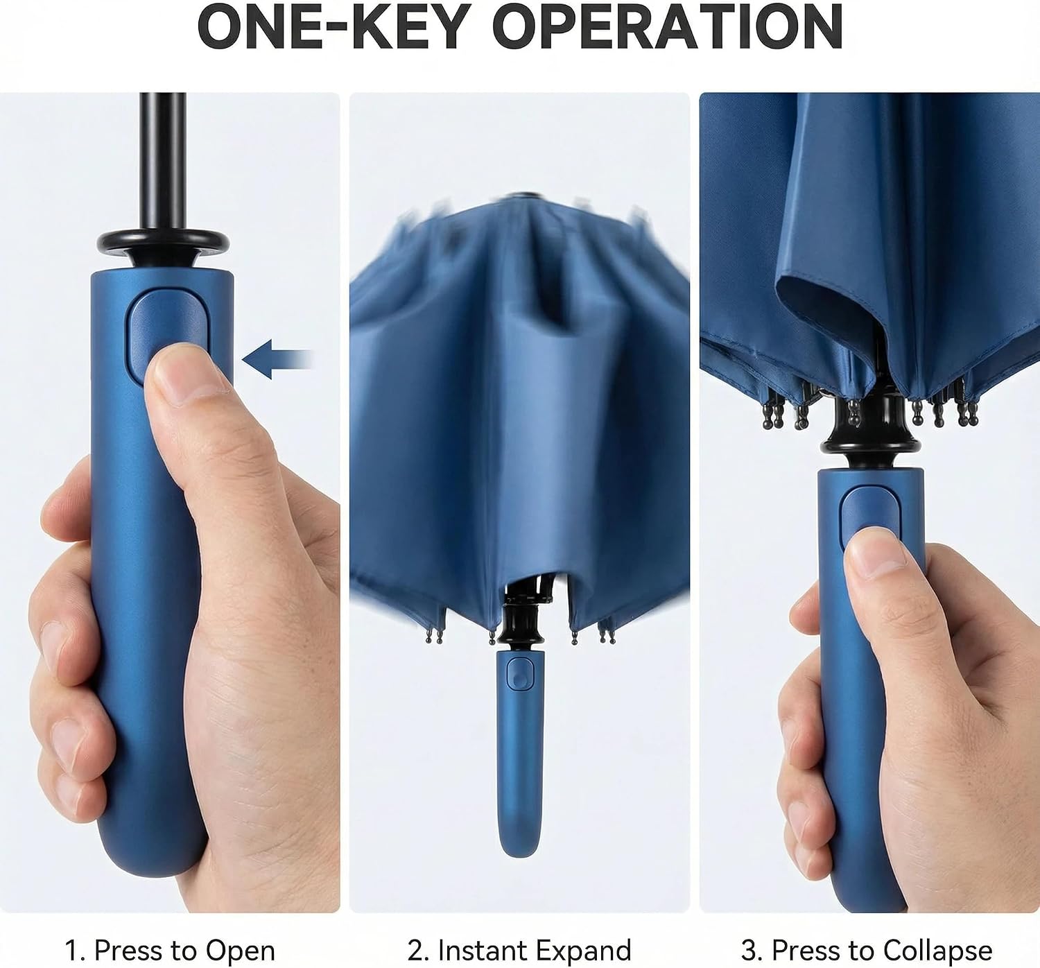 Thumbnail 4 de Compact Inverted Umbrella with Carabiner Handle 10-rib