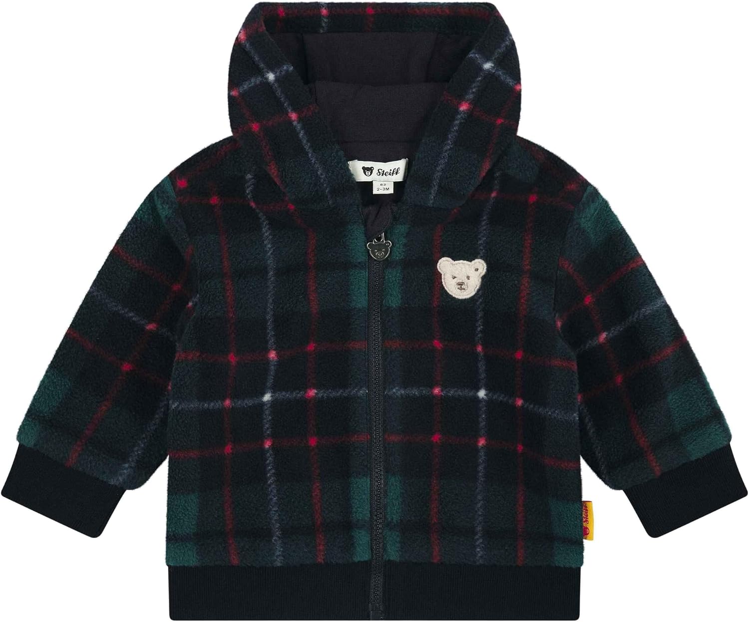 Detalle de Steiff Baby Jungen Fleecejacke – Kuschelige Wärme mit Teddy-Bär Motiv