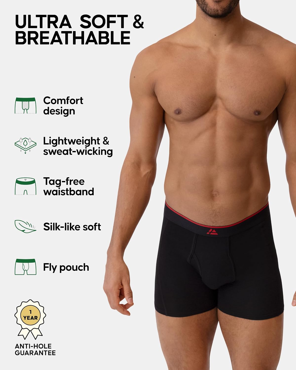 Detalle de Danish Endurance Bamboo boxers 6 or 10