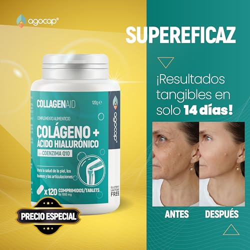 Detalle 2 de Colágeno Hidrolizado Puro + Ácido hialurónico enriquecido con Coenzima Q10 - Agocap Collagen Capsules 120