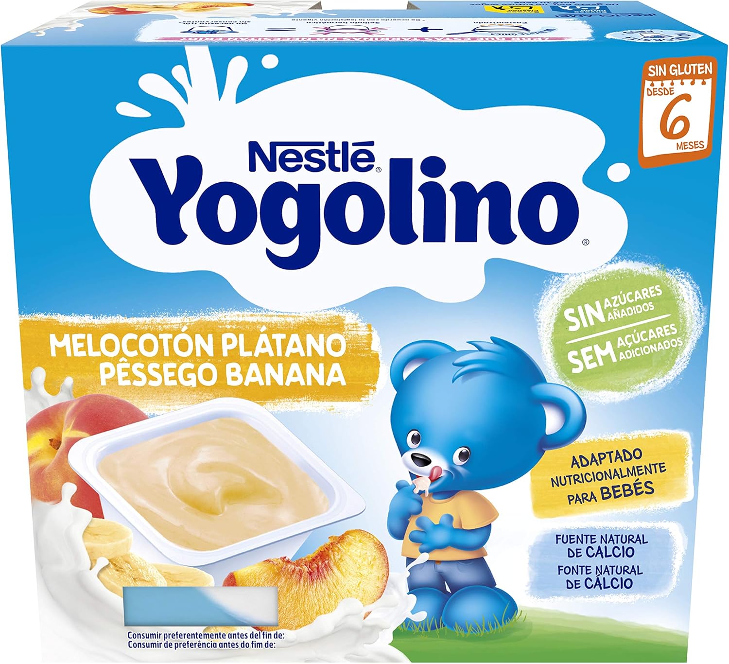 Detalle 2 de YOGOLINO NESTLÉ Melocotón y Plátano 🥭🍌 Pack 6