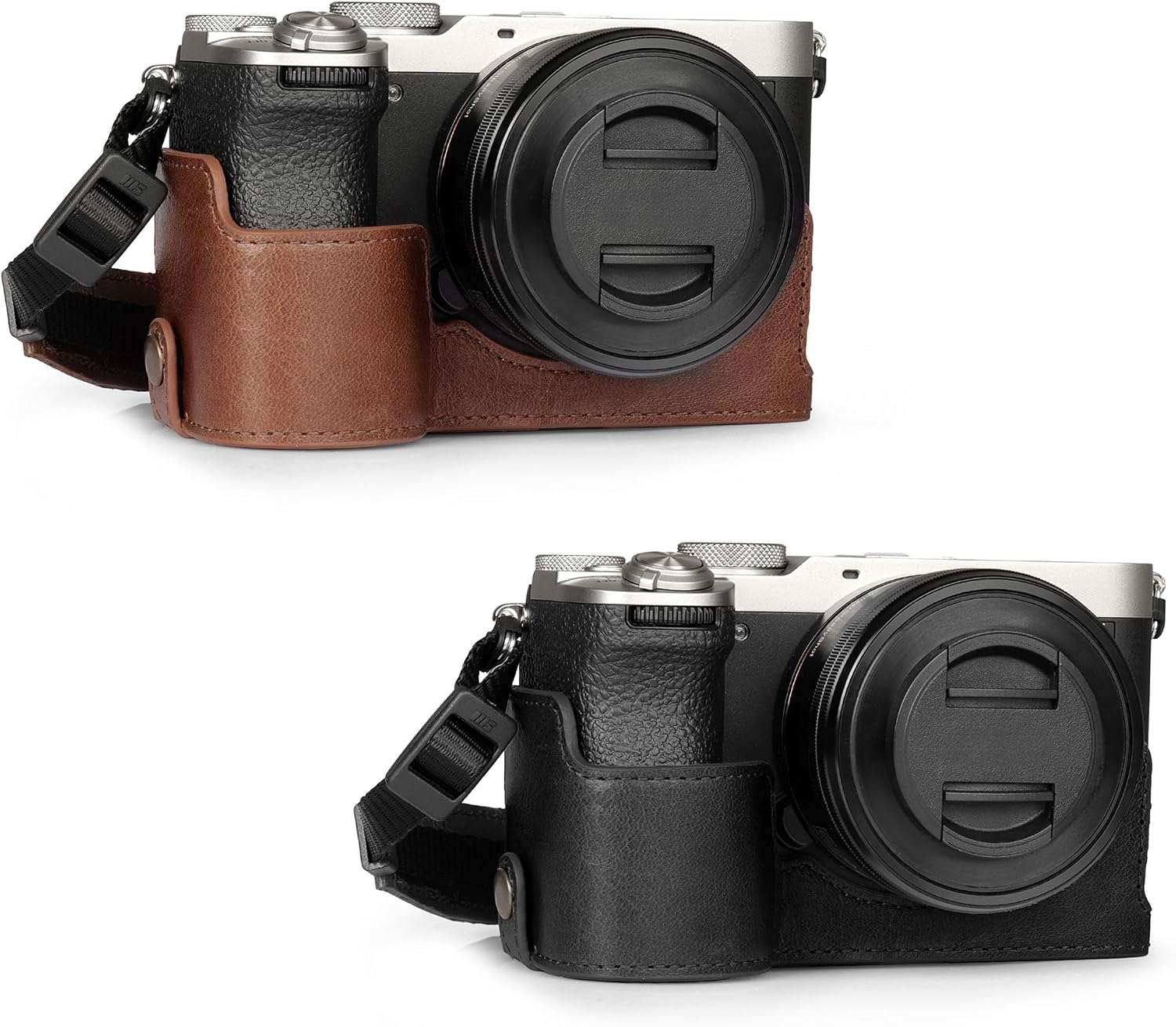 Detalle 2 de MegaGear etui na aparat Sony Alpha a7C II z prawdziwej skóry, brązowe