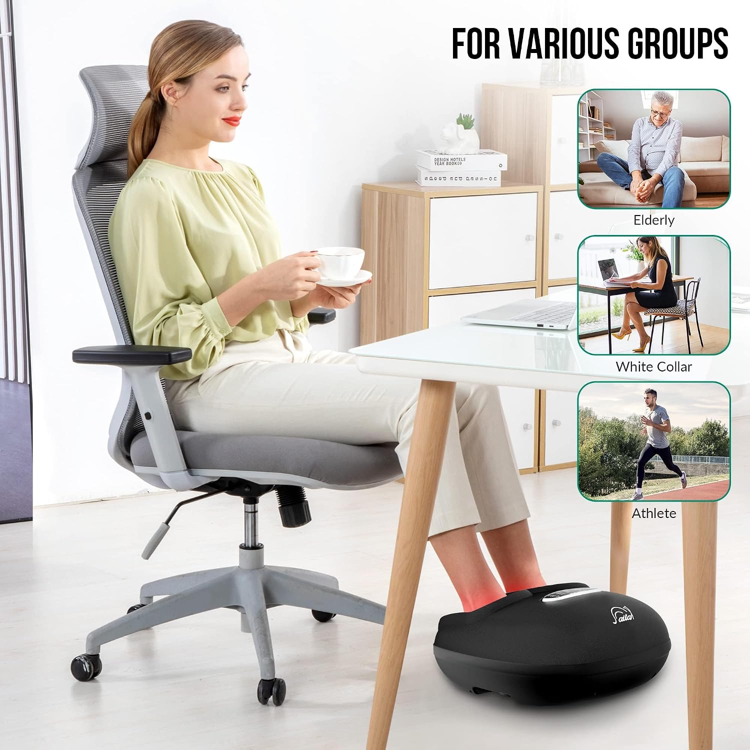 Thumbnail 6 de Snailax Shiatsu Foot Massager with Heat: Deep Kneading, Compression & Vibration for Tired Feet