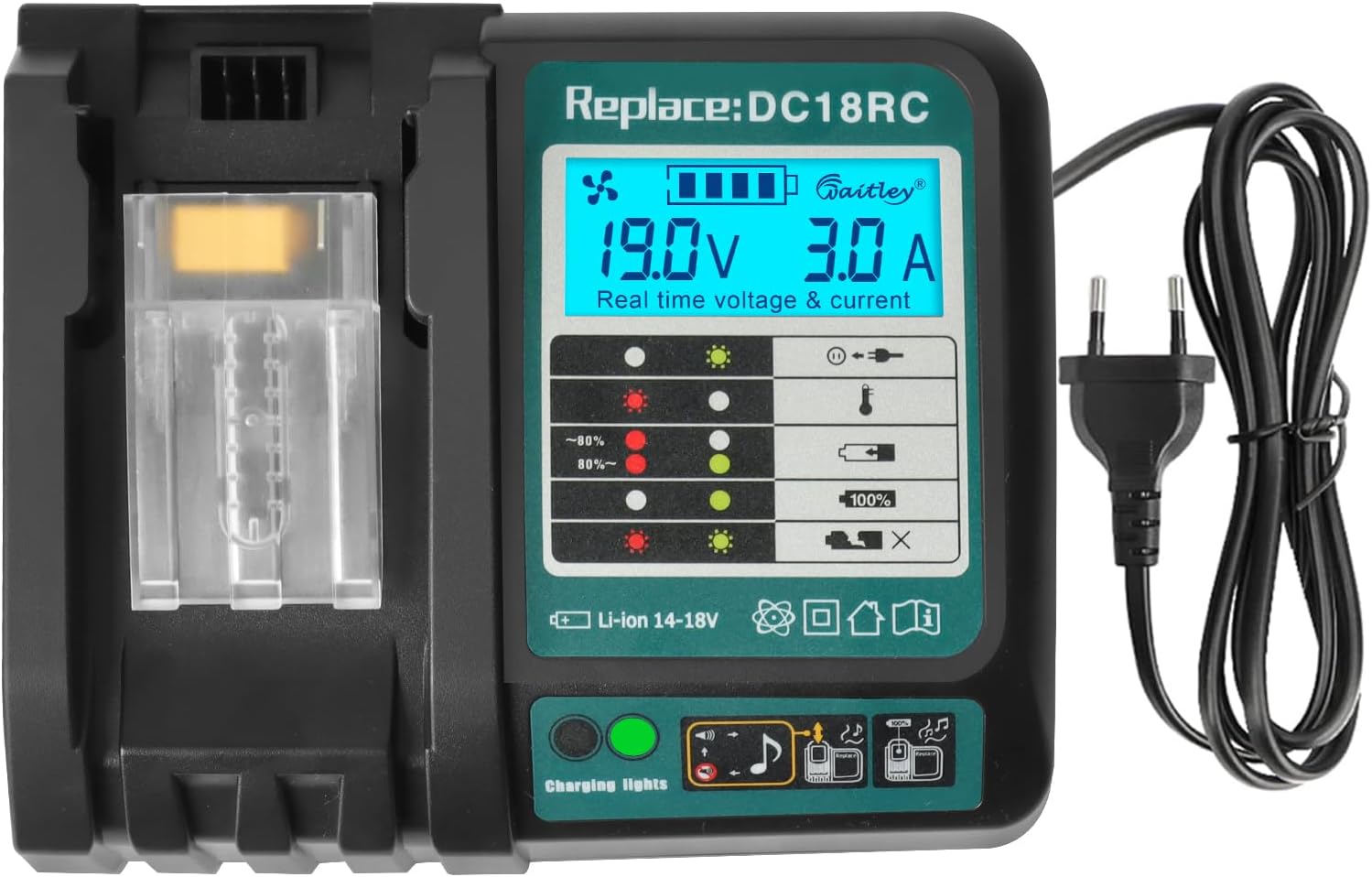 Detalle de Powarobor DC18RC 18V Schnellladegerät 18 V