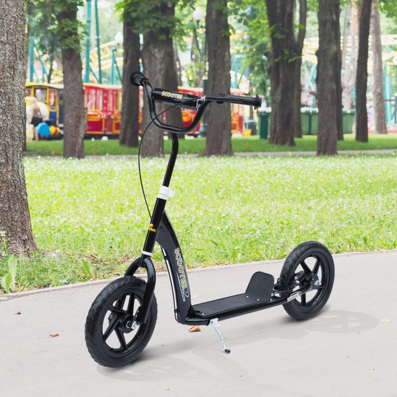 Detalle 2 de Homcom Scooter Patinete con Freno y Manillar Ajustable Negro