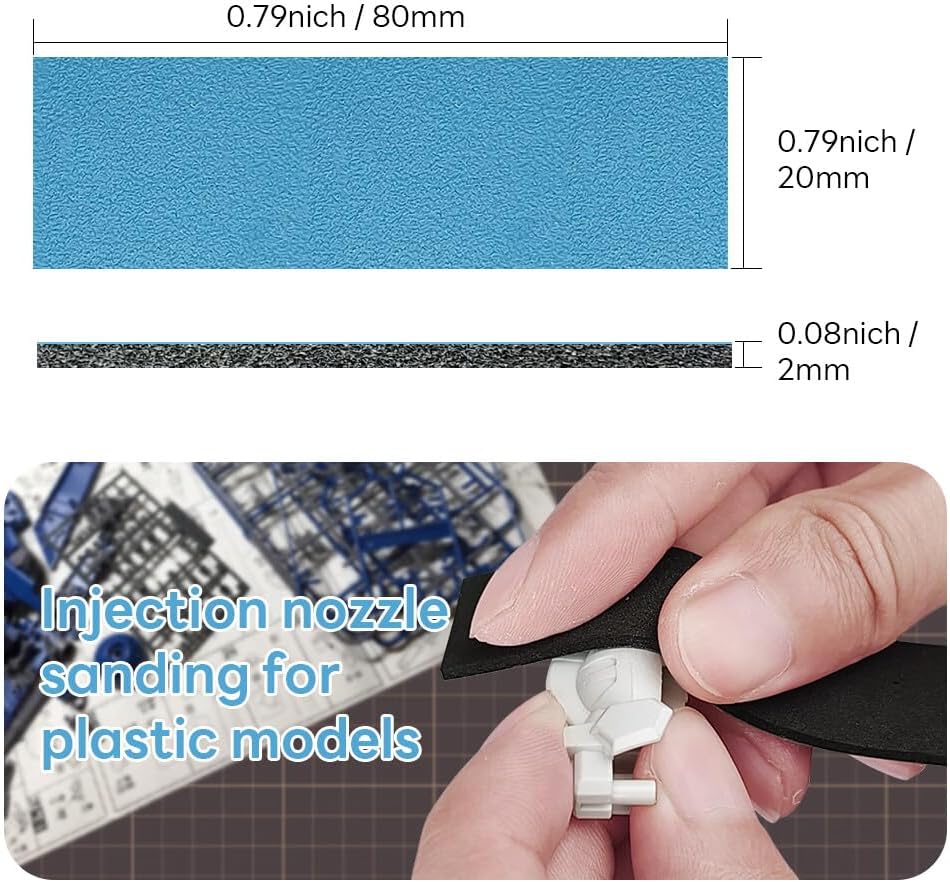 Thumbnail 5 de stedi Schleifschwamm für Modellbau (Gundam): wasserdicht, nass & trocken, Körnung 1000–2500 – 30 Blatt
