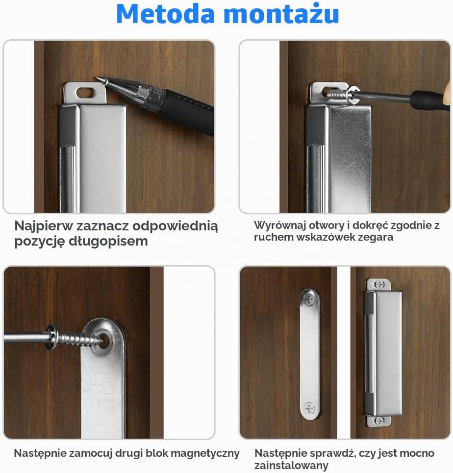 Detalle de Ainiv F5-3588259 – 2 duże zamknięcia magnetyczne ze stali nierdzewnej 304